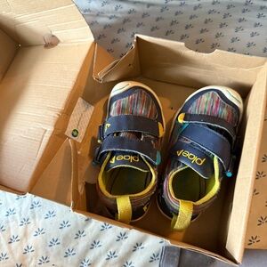 Plae Shoes Kids 8 Ty Toddler Navy Blue Sneaker Boys Girls Play Strap Rainbow H&L
